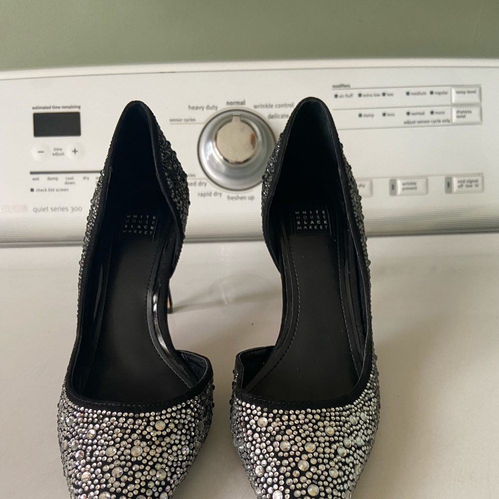White House black market rhinestone heels size 6m.